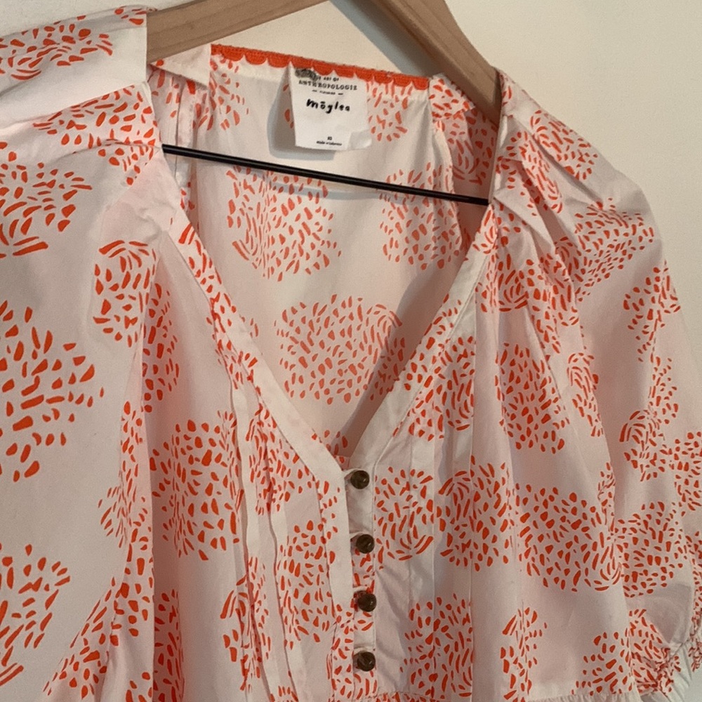 Anthropologie Moglea Danae poplin babydoll top